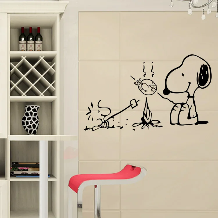 

Hot Style Cartoon Barbecue Dog Popular DIY Wall Stickers For Dining Room Children Room Decorate Mural Art Free Shipping