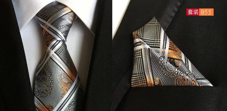 Мужские модные галстуки для мужчин карманные квадратные Галстуки костюм платье полиэстер шелковый галстук в горошек жаккардовый галстук платок набор TZ