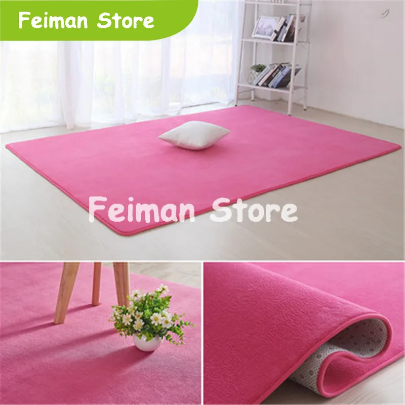 Уплотненный коралловый бархат простой ковер нескользящий ковер для гостиной коврик журнальный столик одеяло спальная Подушка прикроватный коврик для йоги