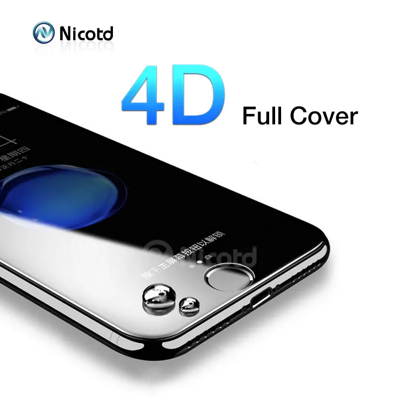 Nicotd 4D (Новый 3D) полное покрытие Temepred стекло для iPhone 8 7 6 6s Plus нанопокрытие