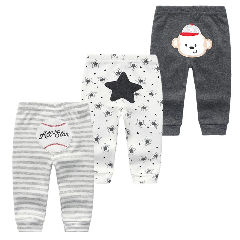 3Pcs Baby Boy Pants Clothes 0-24M Kids Trousers Cotton Unisex roupas de bebe Infant Costume Fashion New Children's Clothing - Color: PL3004