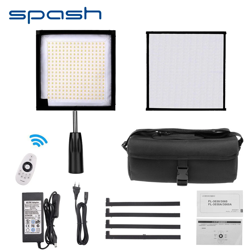 

spash 30*30cm LED Video Light Flexible Photographic Lighting 192 LEDs 5500K CRI 90 Fill-in Light Panel Lamp with Remote Control