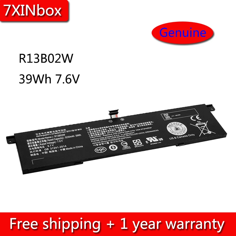 7XINbox 7 6 V 39Wh R13B02W R13B01W батарея для Xiaomi Mi Air 13 3 &quotдюймовая серия отпечатков пальцев и