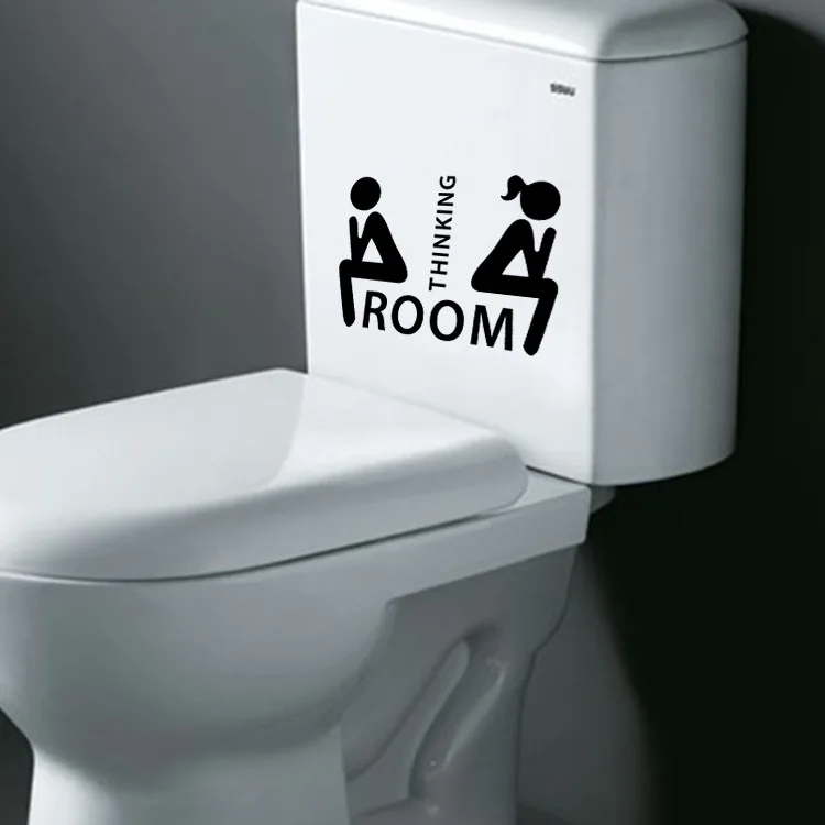 313 THINKING Bathroom Toilet sticker Seat Sign Reminder Quote Word