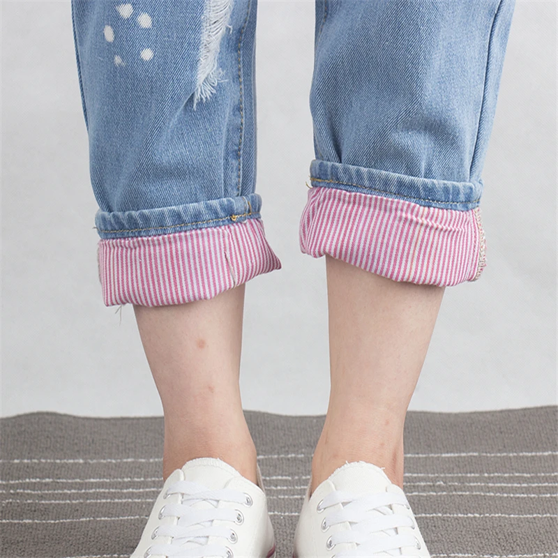 Ripped Jeans women High Waist Autumn winter cotton harem loose plus size Female denim pant 6XL Ripped Jeans women High Waist Autumn winter cotton harem loose plus size Female denim pant 6XL