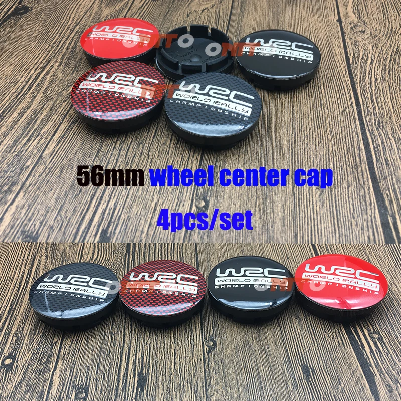 

4pcs/set 56mm 2.2inch WRC logo Sticker Car Wheel Center Cap Dust-proof Car Styling ABS Black Base Wheel Centre Hub Cap