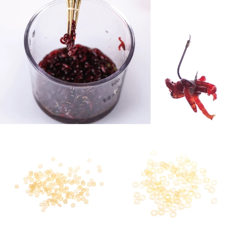 

1Set Fishing Bloodworm Bait Granulator Rubber Band Lure Tackle Accessories New