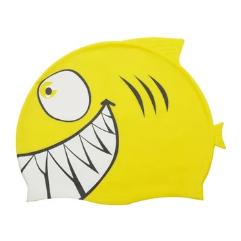

Children Cartoon Swimming Cartoon Caps Fish Shape Soft Waterproof Elastic Kids Hat Unisex Headwear Sportswear Accessories