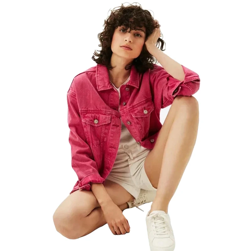 Spring Autumn 2018 Womens Denim Jacket Bomber Loose Casual