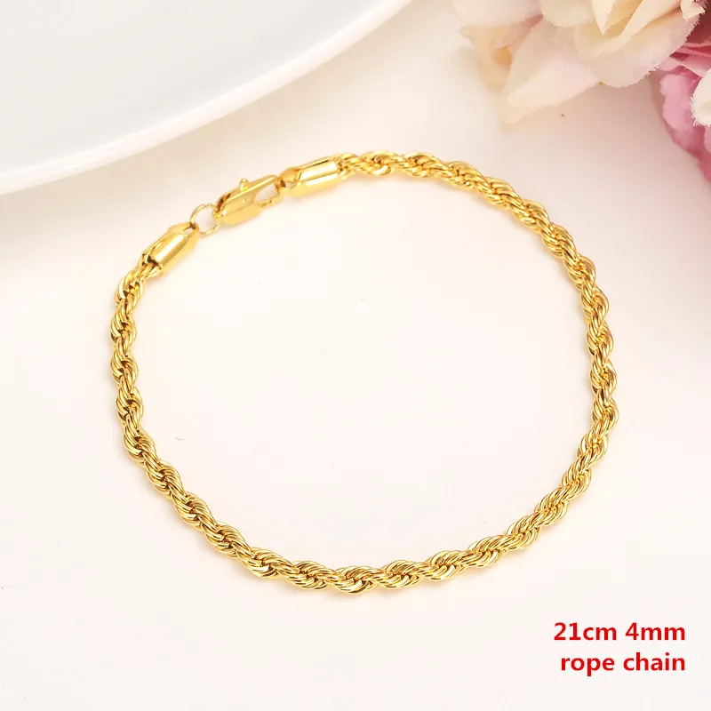 Большой витой браслет-цепочка Gold Filled 21 см цепи веревки женские мужские браслет африканских Бразилии arabethiopia ювелирные изделия