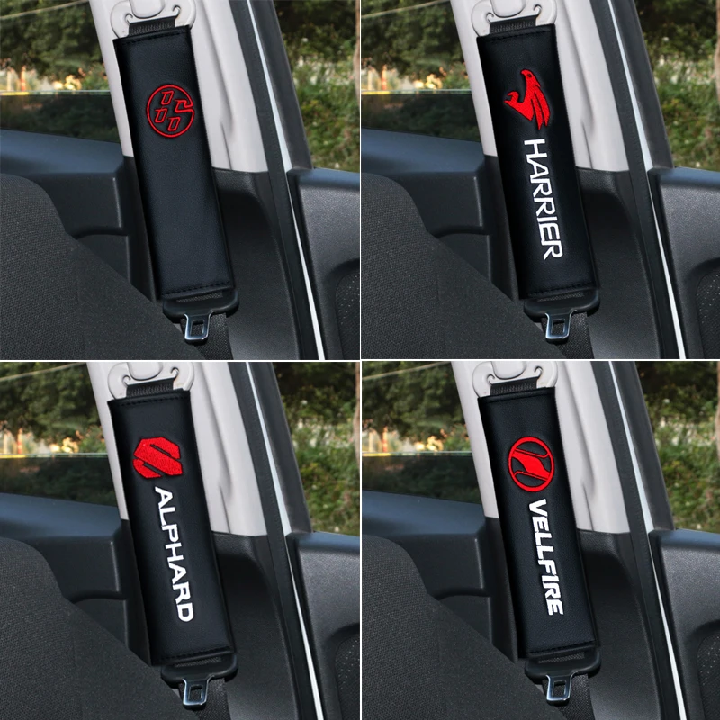 

2pcs New Useful Car Seat Cover Protection Shoulder Car Seat Belt Strap Cover for Toyota 86 harrier vellfire Alphard