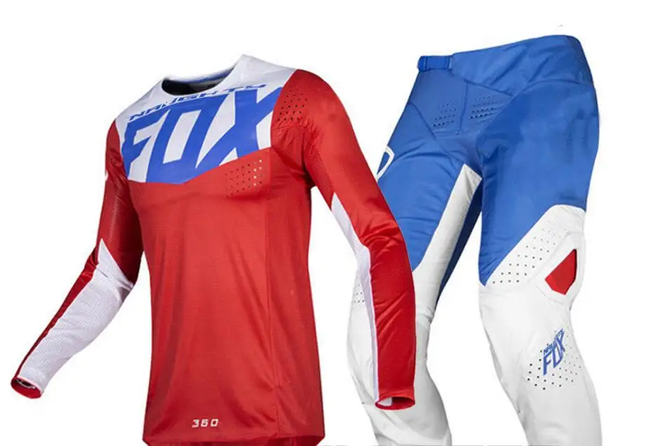 

Free Shipping 2019 NAUGHTY FOX Motocross MX 360 Kila Blue Red Jersey Pants Adult Motocross Racing Gear Set