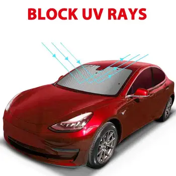 

Tesla Model 3 Front Sunshade Windshield Sunshade UV and Sun Protection,A Must Have Tesla Model 3 Accessories