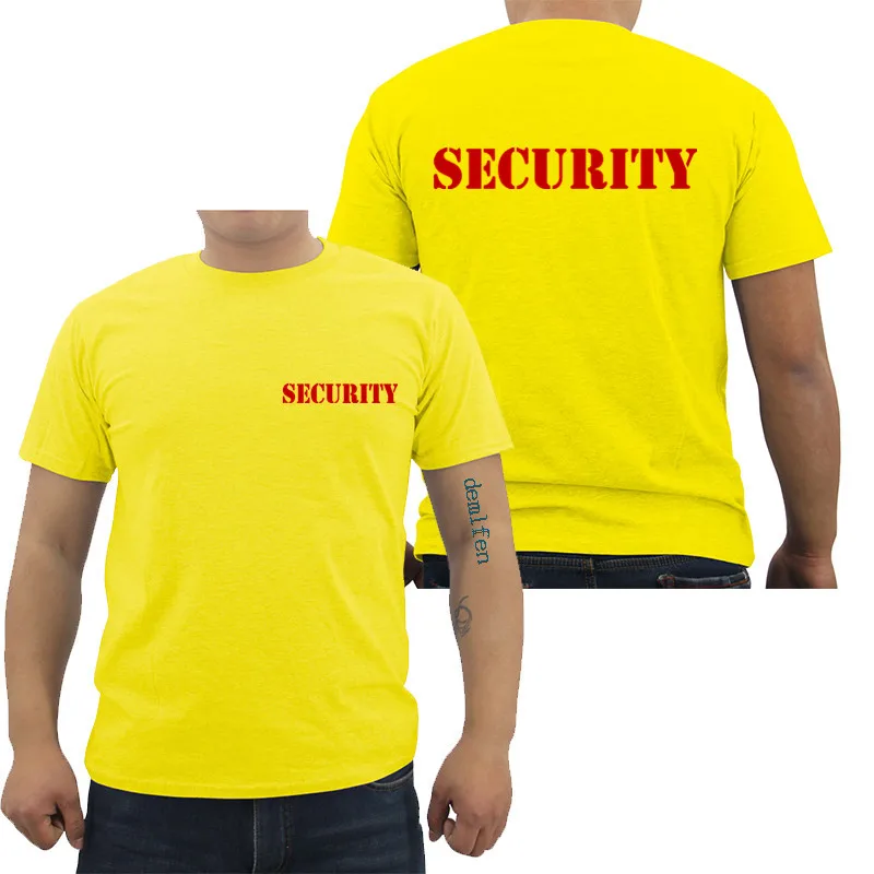 Мужская футболка для безопасности, черная, двухсторонняя, высокое качество, хлопок, повседневная, короткий рукав, мужские футболки, хип-хоп футболки, топы - Цвет: yellow