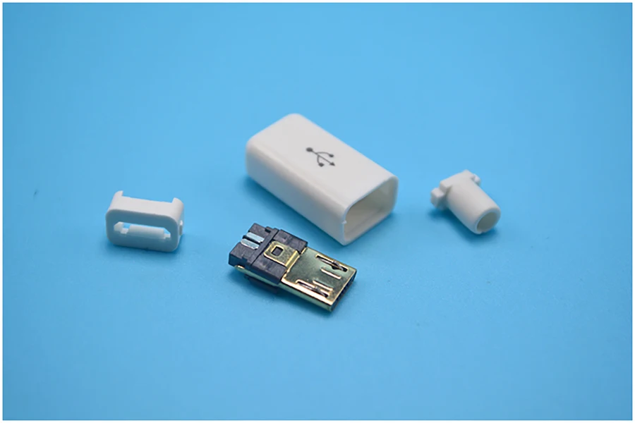 10 шт. штекер Micro USB Type A с 5 контактами коннектор белым черным пластиковым покрытием