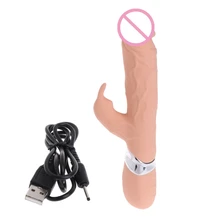 9 Inch Realistic Dildo Rabbit Vibrator Rechargeable Vibrating G Spot Stimulator