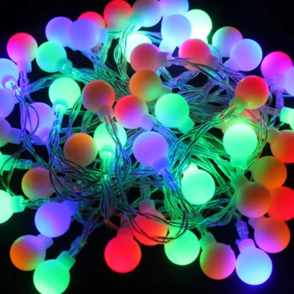 free shipping AC220V 8W 10M 50 LED Ball string lamps Colorful rgb Christmas tree light Holiday Wedding Party Garden Decoration free shipping AC220V 8W 10M 50 LED Ball string lamps Colorful rgb Christmas tree light Holiday Wedding Party Garden Decoration