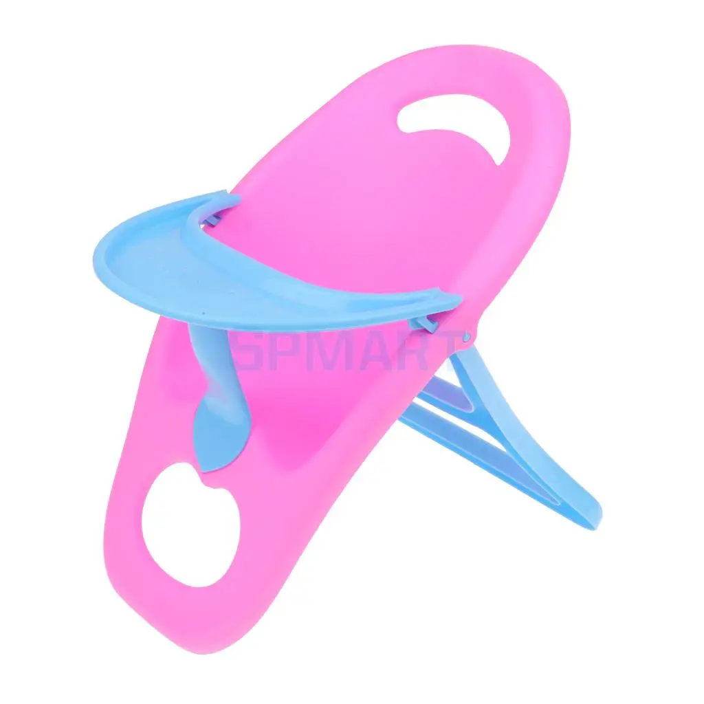 Dollhouse Miniature Toddler Highchair Dining Chair for MellChan Baby Doll 9-11inch Reborn Doll Furniture Kids Pretend Play Toy