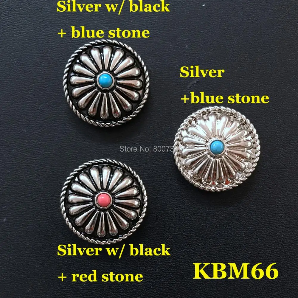 

(KBM66) 10pc 1-1/16''(26.6mm) Jumbo Concho Western Equestrian Tack Concho Screwback Leathercraft Silver