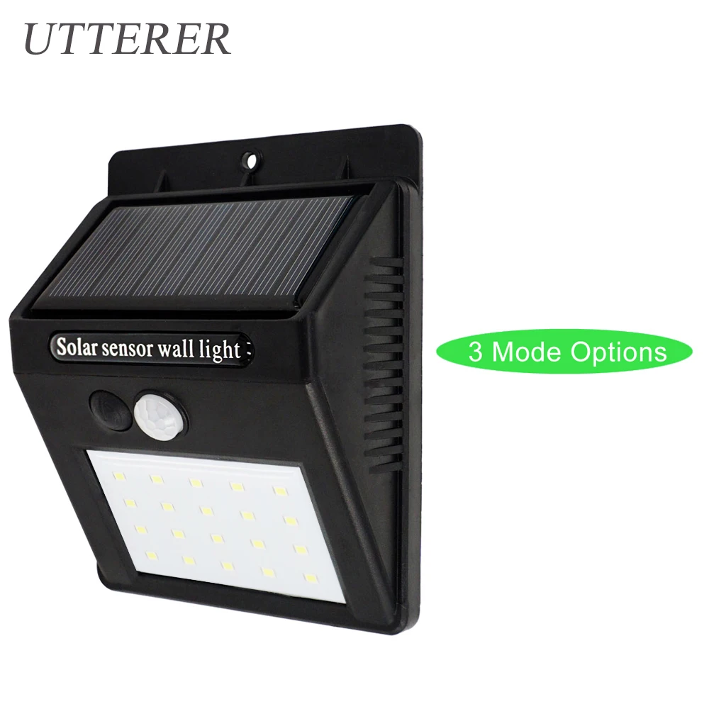 Outdoor 20LED 3 mode Solar Powered Light Bulb PIR Motion Sensor System Waterproof Garden Street Pathway Lamp Wall Lighting | Освещение