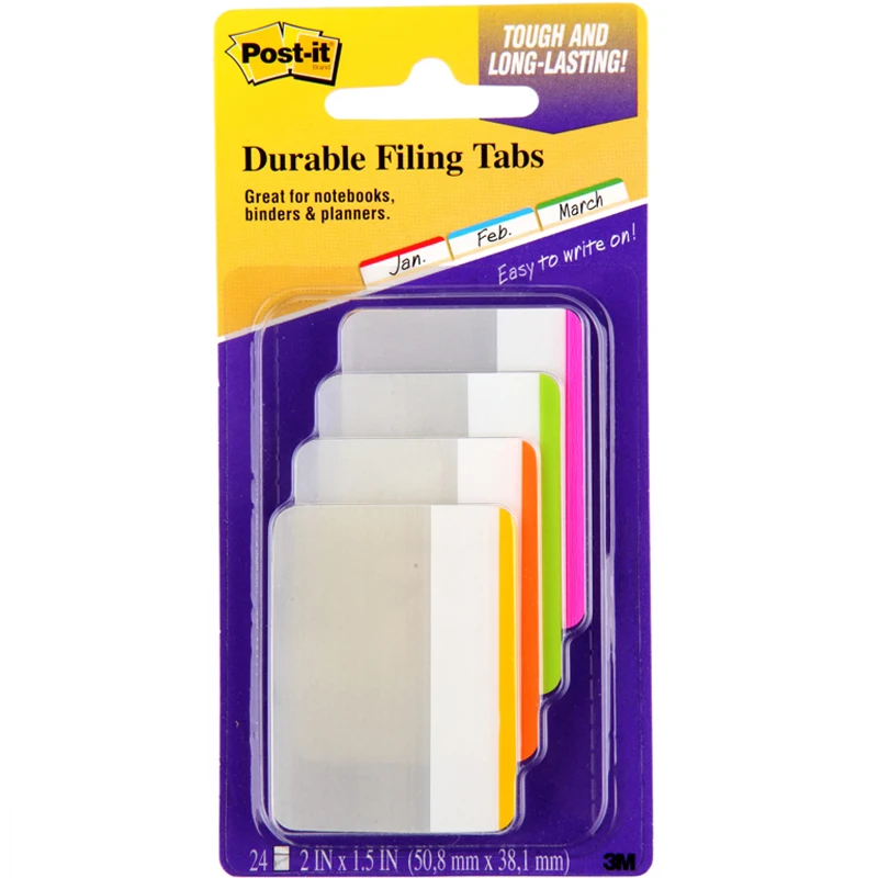 Plastic sticky notes stickers durable paste times archived labels classified files classified labels 3M post it 686F-1BB