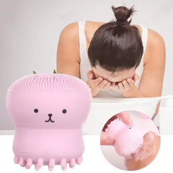 

Lovely Cute Silicone Face Cleaner Brush Cartoon Octopus Facial Cleaning Brush Skin Exfoliator Face Washing Brush Skin Care