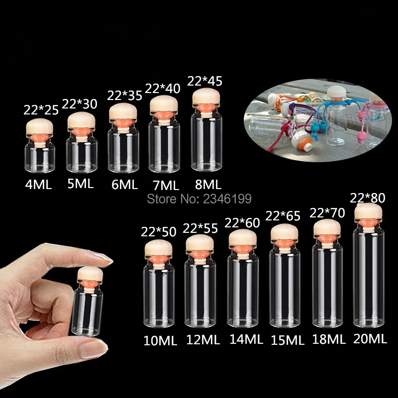 100 шт. прозрачная стеклянная пробирка для бутылок диаметр 22 мм|empty packages|bottle tubetube