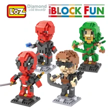 Blocos de Construção LOZ Seta Deadpool Ação Hawkeye Caveira Vermelha 9 cm Figura Modelo Toy Crianças Educacional DIY Toy Coleção Limitada