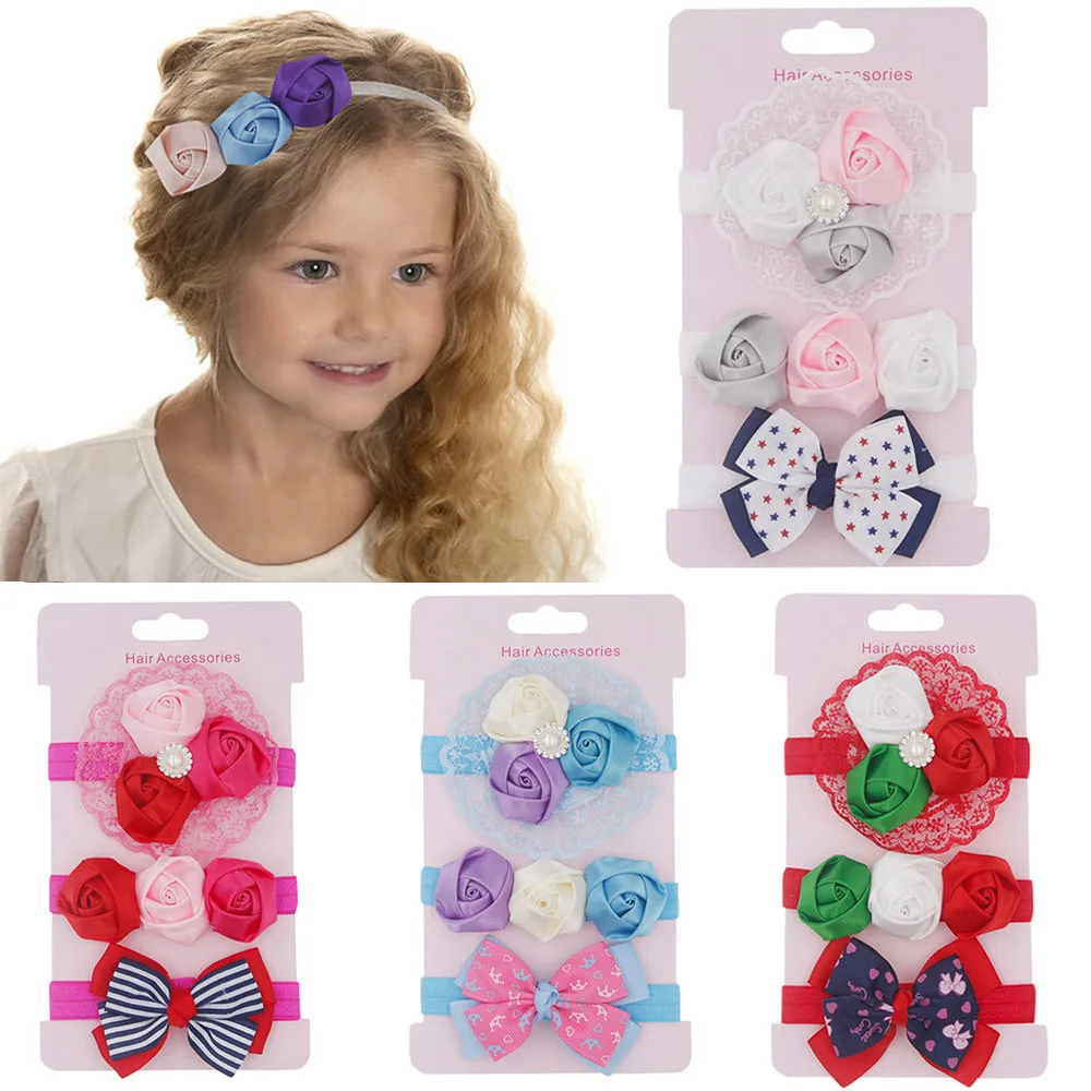 Buy 3Pcs Kids Baby Accessories Fashion Floral Headband