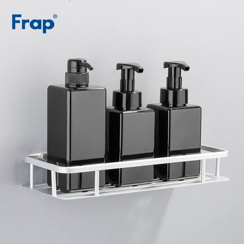 Frap New Arrival Wall Mounted Shelf Bathroom Shelf Basket Storage Holder Hanging Space Aluminum Kitchen Bathroom Hardware Y38015