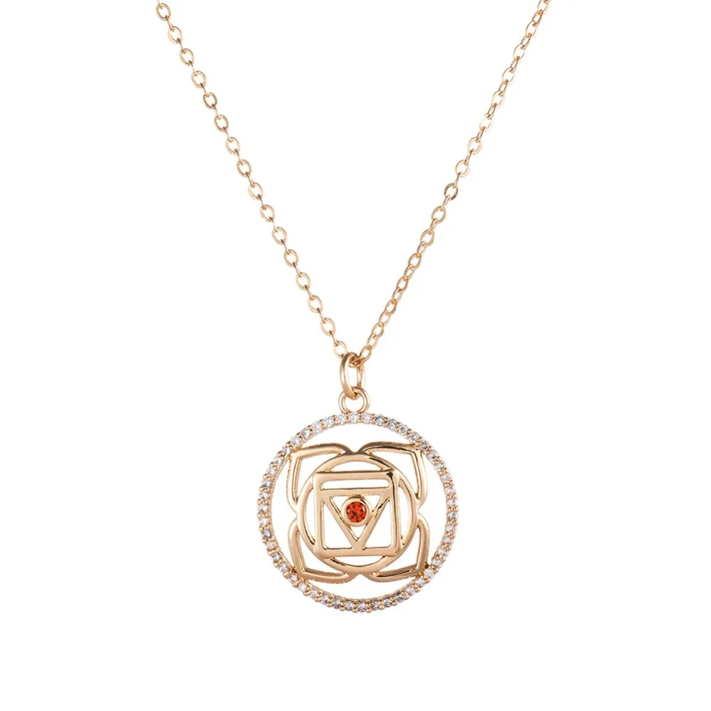 Золотое ожерелье чакры длинное ожерелье с подвеской женское золотое ожерелье для женщин подарок