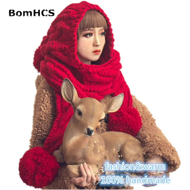 Женская теплая вязаная шапка BomHCS шарф и перчатки|beanie scarf|fashion knit hatknitted hat |