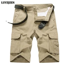 Новинка года Летние повседневные шорты Для мужчин хлопок Для мужчин s брюки-карго Шорты для женщин Multi-карман мужской Шорты для женщин бермуды Стильный плюс Размеры высокое качество B1