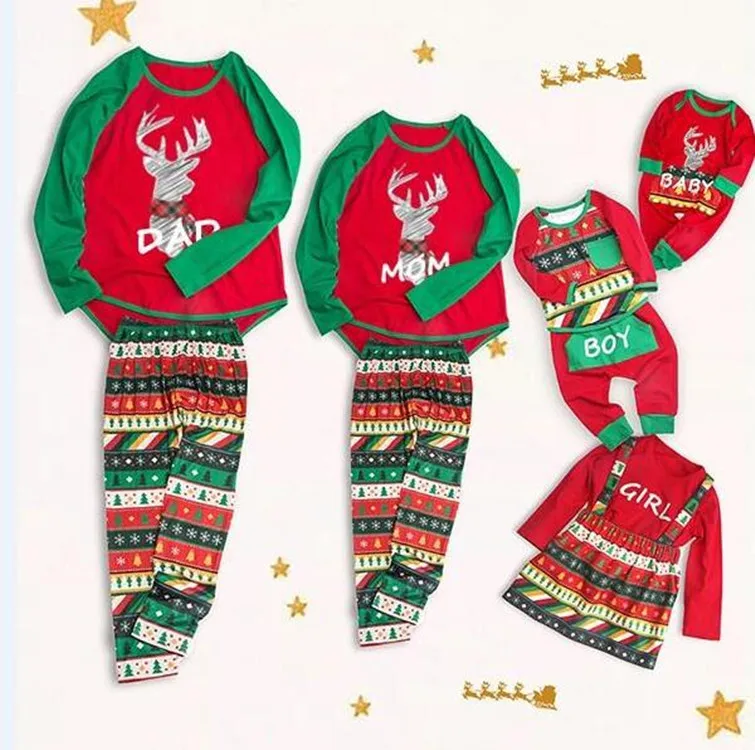Рождественские Семейные комплекты для мамы, папы, маленьких мальчиков и девочек, рождественские пижамы, комплекты одежды