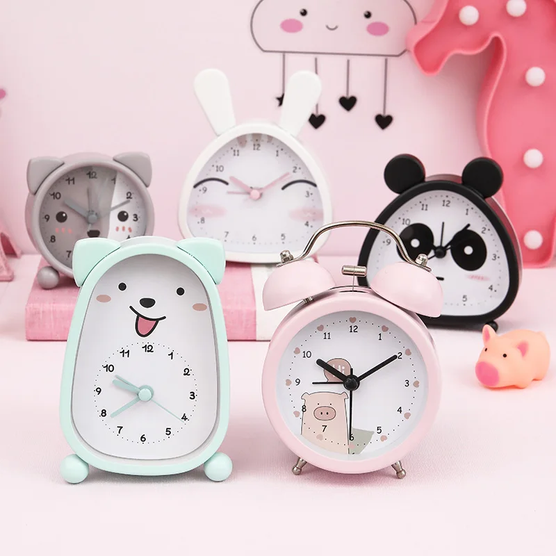 

Children Cute Alarm Clock Creative Cartoon Animal Metal Alarm Clock Children Room Classroom Office Decoration