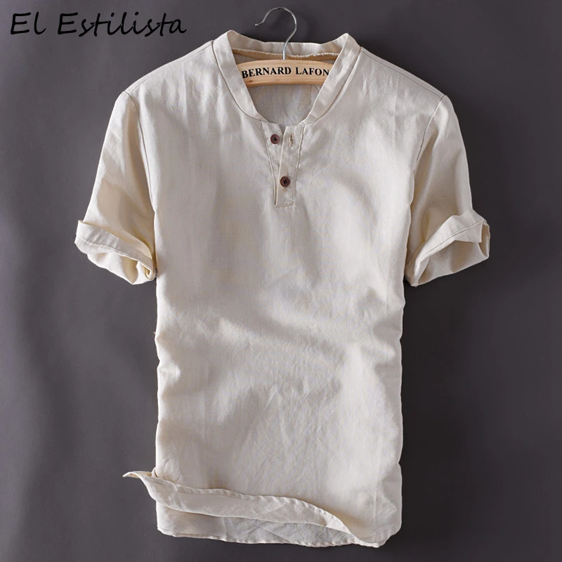 pullover linen shirt mens