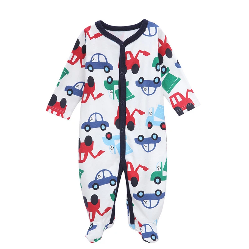 Детские Footies Одежда для девочек новорожденных облегающий костюм с длинными
