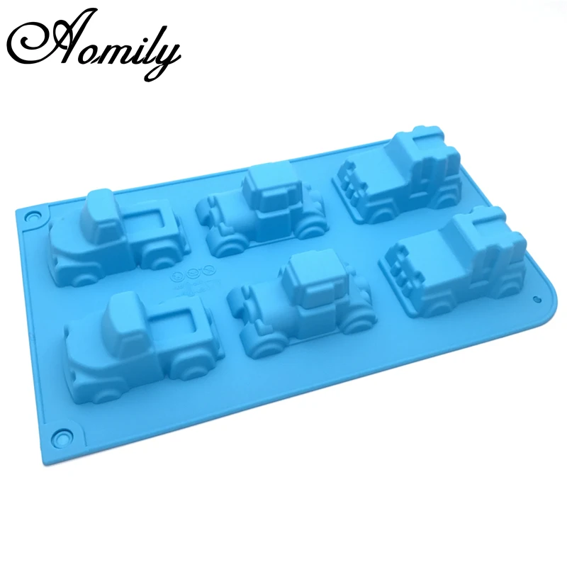 

Aomily DIY 6 Styles 3D Car Shape Silicone Cake Fondant Mold Chocolate Candy Pudding Ice Pastry Mould DIY Baking Pan Tray Supplie