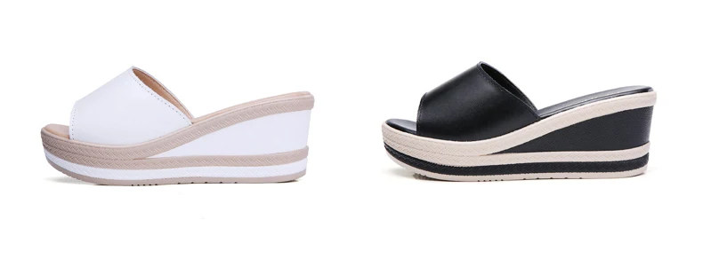 O16U/Летняя обувь; женские сандалии на танкетке; Шлепанцы из натуральной кожи; сандалии без шнуровки; женские шлепанцы в стиле ретро
