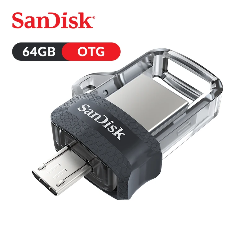 USB флеш накопитель SanDisk Ultra с двумя портами 3 0 micro OTG объемом 64 ГБ 150 МБ/с. для
