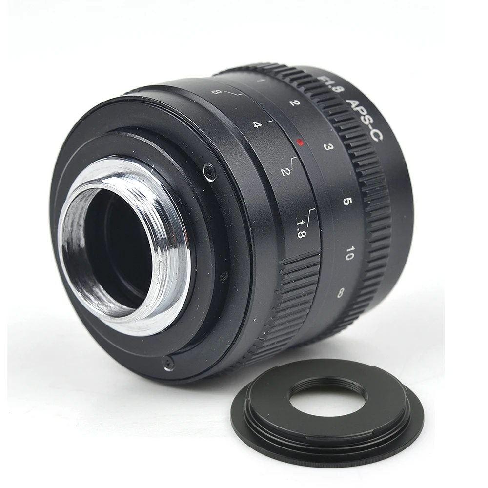 ADPLO APS-C 50 мм f/1,8 объектив+ 3 в подарок для Nikon 1/MICRO 4/3 Pentax Q Nex Fuji для canon EOS M камера M10 M3 M2 M X-T2 X-Pro2