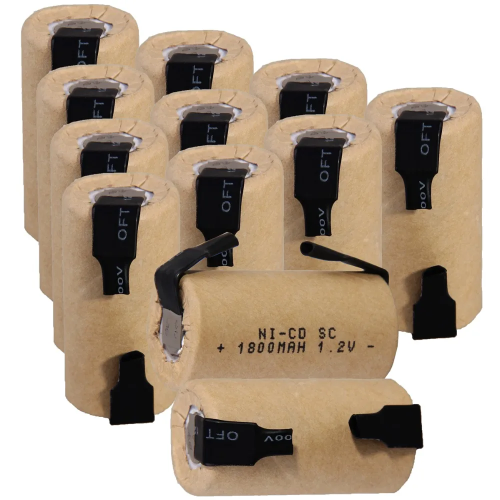 12 шт. SC 1800mah 1 2 v аккумулятор NICD аккумуляторные батареи для электрической отвертки