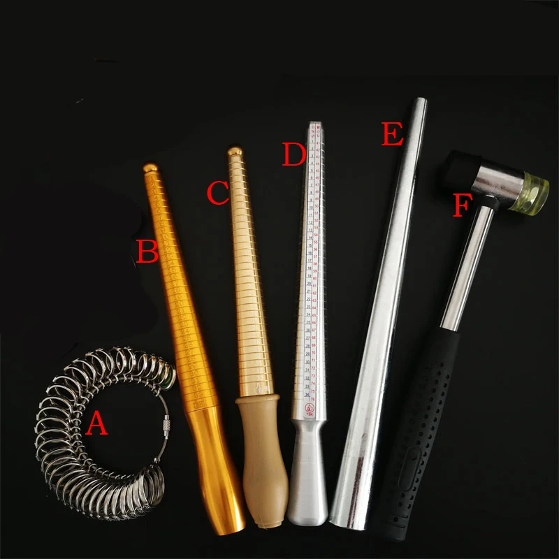 

Ring Sizer Finger Sizing jewelers Measuring Stick Metal finger Ring gauge set Mandrel HK Size Jewelry Tool Equipments