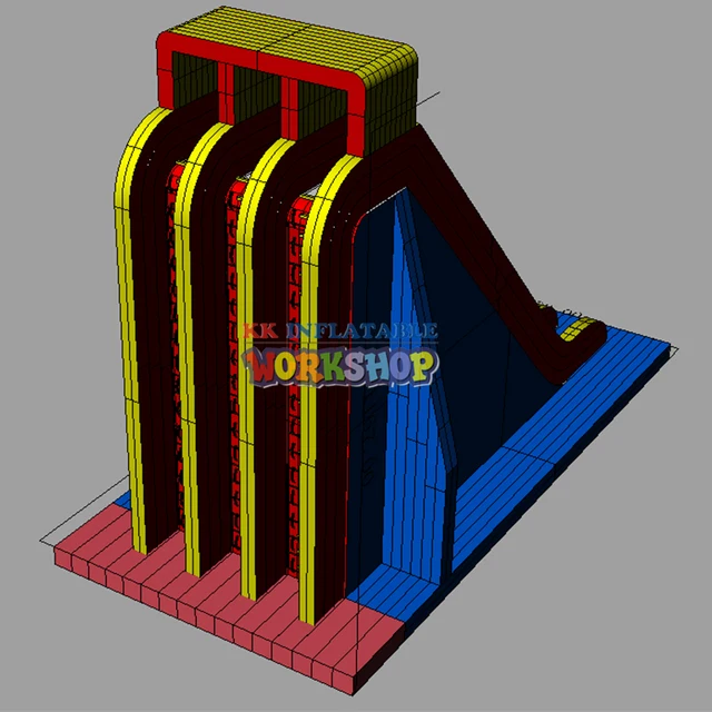 Large  Extended multi-channel  high inflatable water slide 4