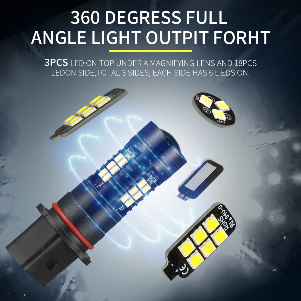 AILEO 2ks auto P13W PSX26W LED SP13W SH24W během dne běžecký světel 3030 21SMD 6000k bělouš červený auto super zářící DRL mlha lampa žárovky