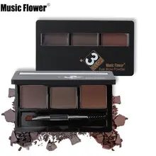 Music Flower Трехцветная картина с трехмерной бровей пудра для бровей водонепроницаемый впитывает пот и не выцветает