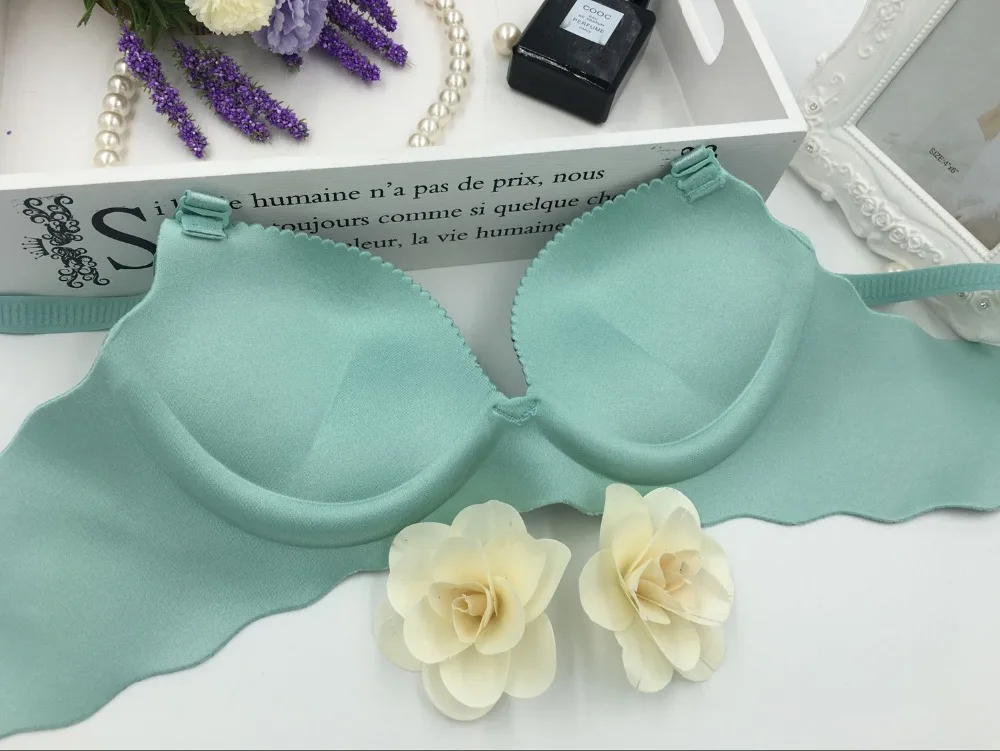 Baharcelin ABC чашки новые женские молодая девушка Push-Up Bra Бесшовные провода бесплатно французские Романтический собрались полосатый бюстгальтер милые женское бра