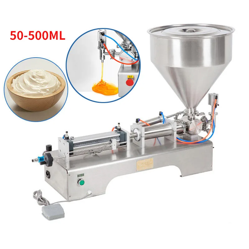 

50-500ML Electric Pneumatic Single Head Paste Filling Machine Bee Toothpaste Sauce Skin Care Product Filling Machine