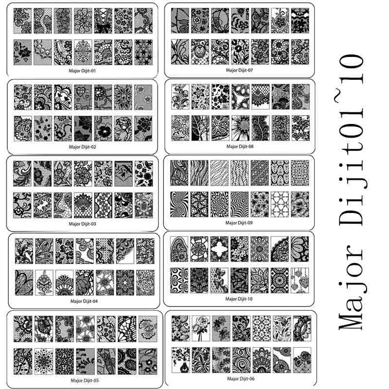 

10pcs/lot nail stamping plates set Flower Plant spring Series design Nail Art Stamp Template Image Plate Stencils Tool Kits