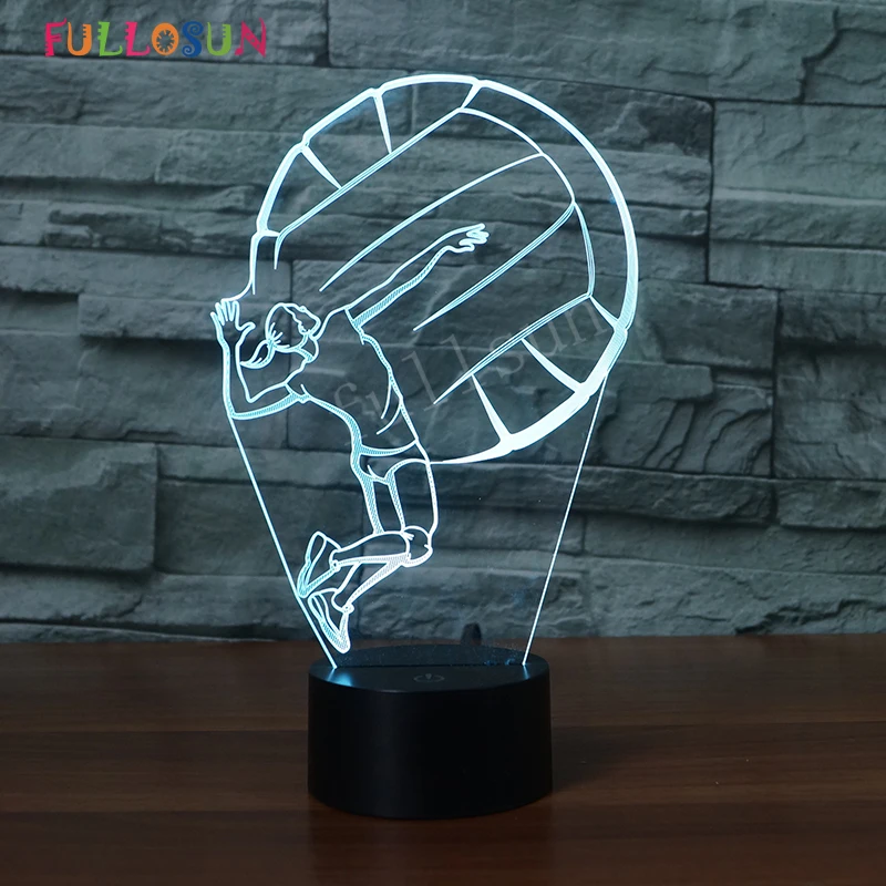Novelty Lamp 3D Volleyball Girl LED Night light 7 Colors Discoloration